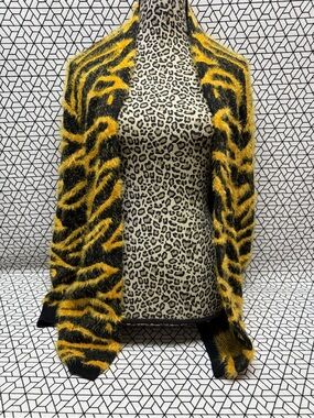 Susina Cashmere Zebra-Print Sweater